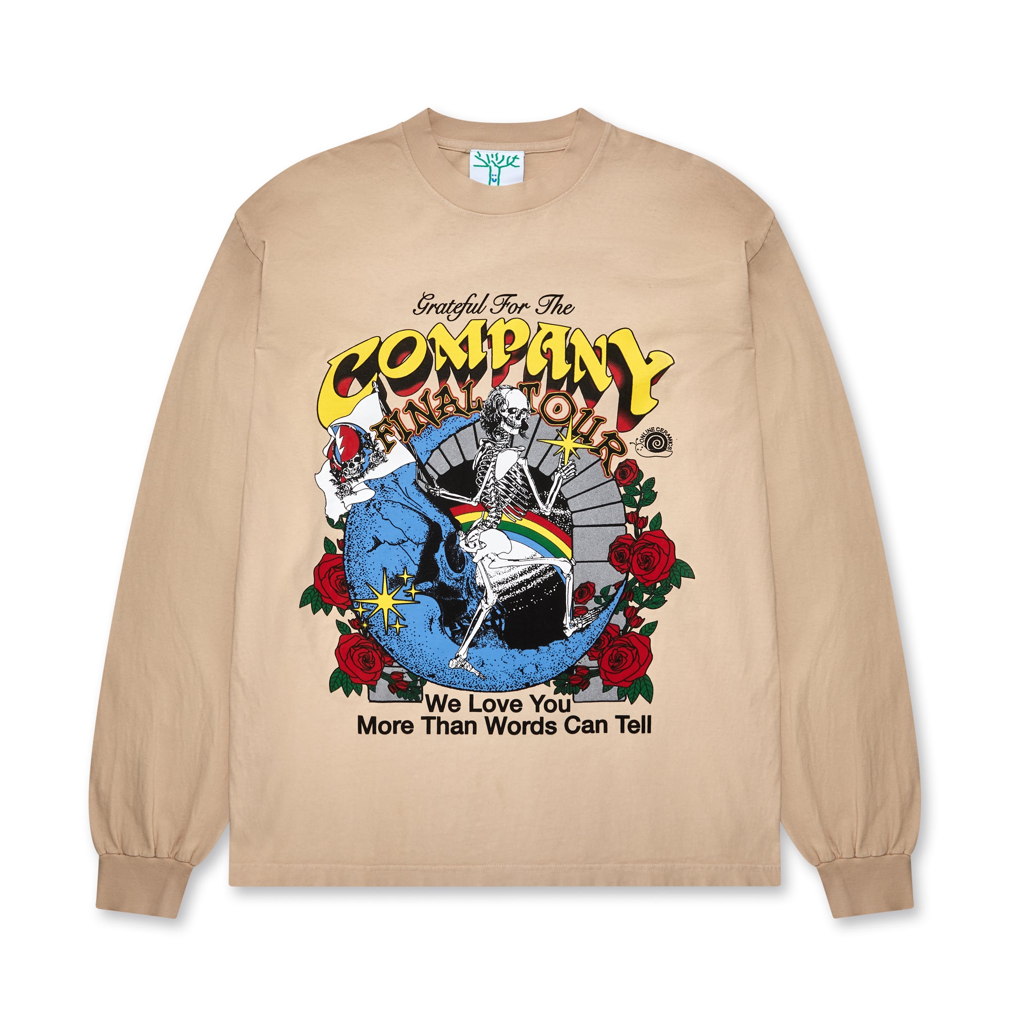 Online Ceramics - Grateful For The Company LS Tee - (Beige) view 1