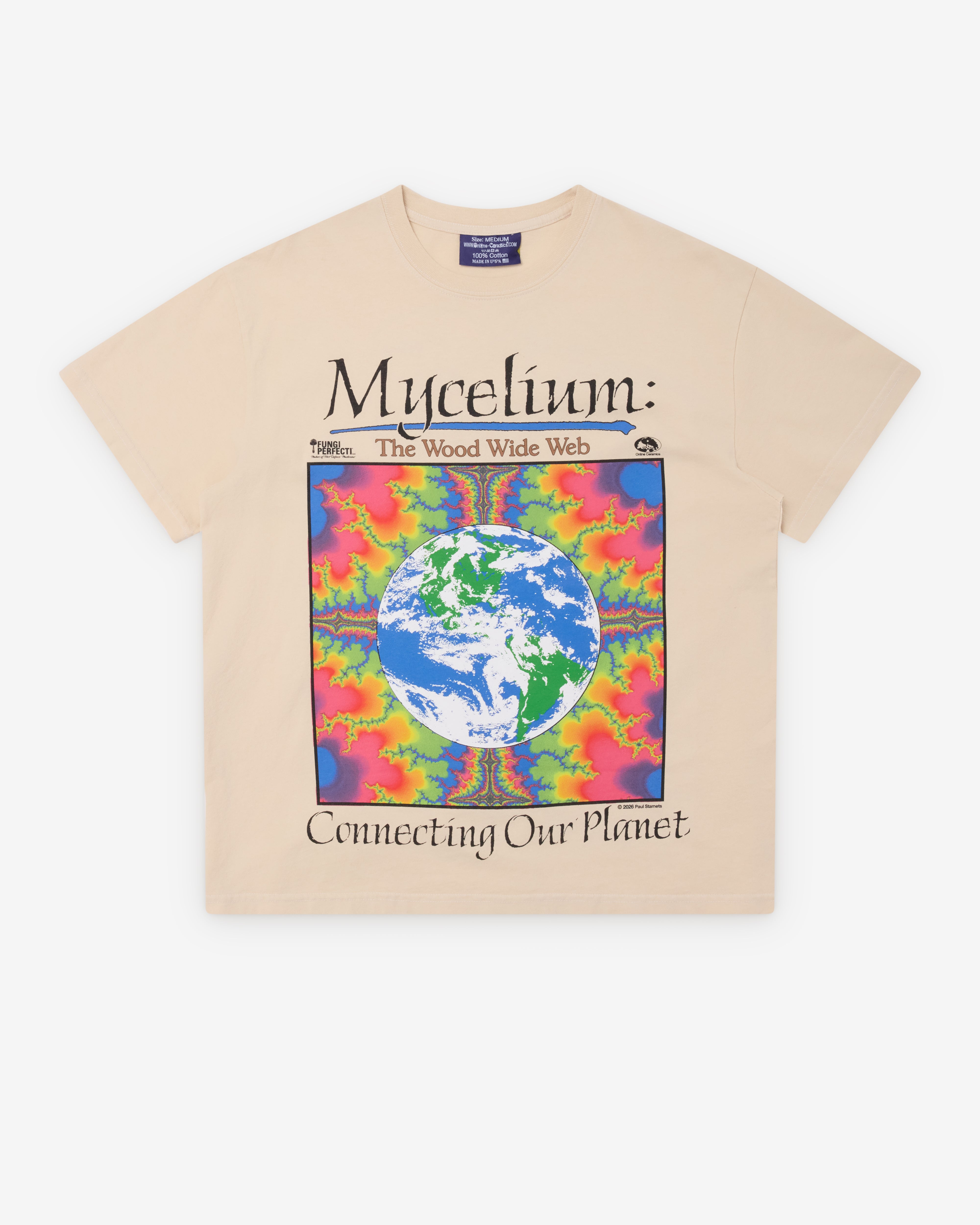 Online Ceramics: Men's Wood Wide Web T-Shirt (Beige) | Dover