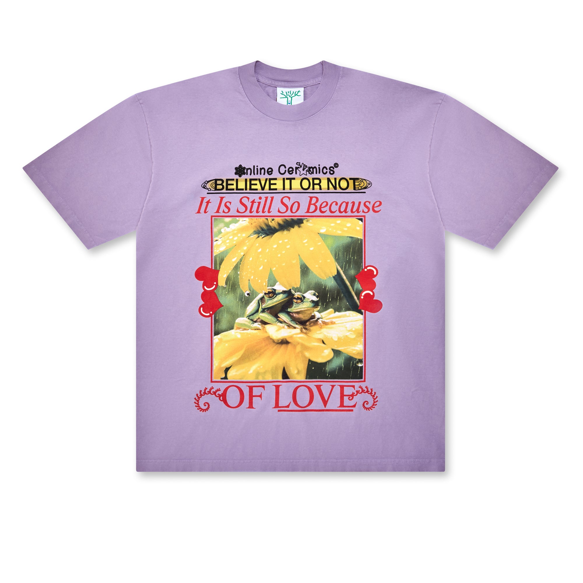 Online Ceramics - Because Of Love Tee - (Lilac) view 1