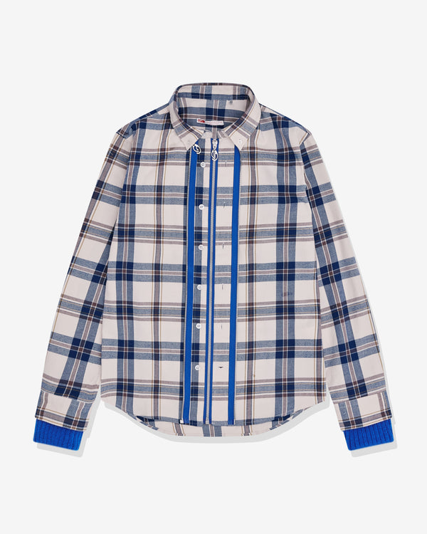 Oscar Ouyang - Men's Matching Zip Check Shirt - (Blue Check)