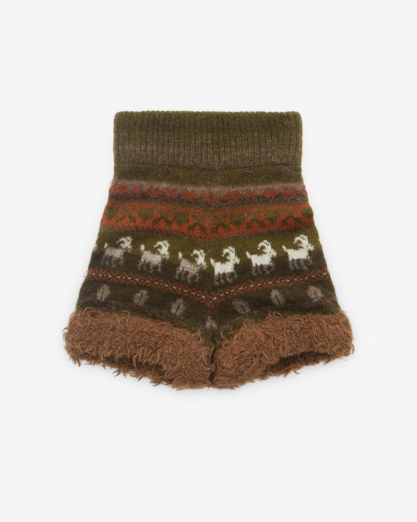 Oscar Ouyang - Men’s Fair Isle Sheep Knit Shorts - (Khaki)