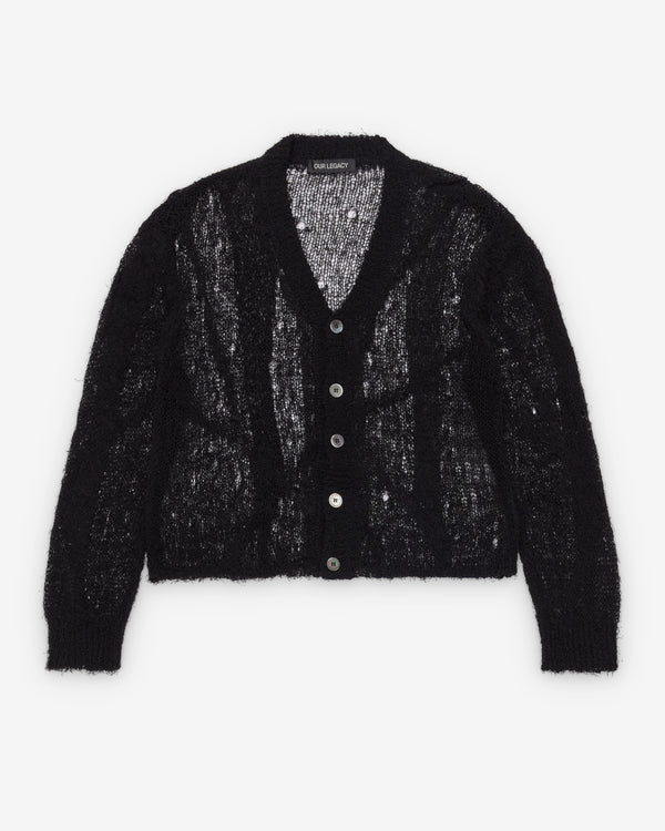 Our Legacy - Men's Academy Cardigan - (Black Ragged Open Linen)