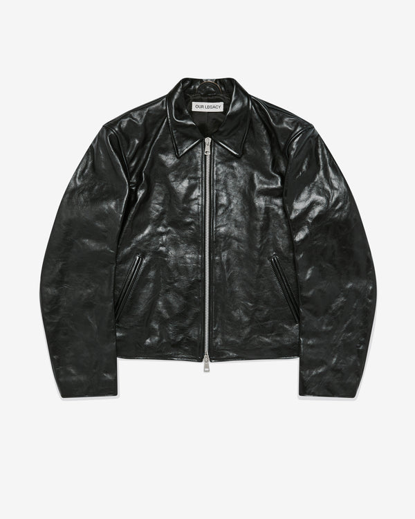 Our Legacy - Men's Mini Jacket - (Top Dyed Black Leather)