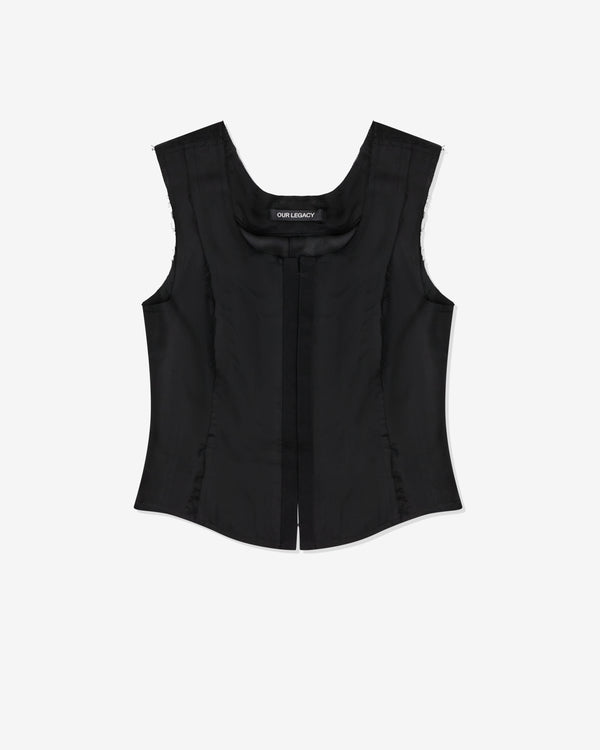 Our Legacy - Women's Frail Vest - (Noir Stripe Sheer Viscose Silk)