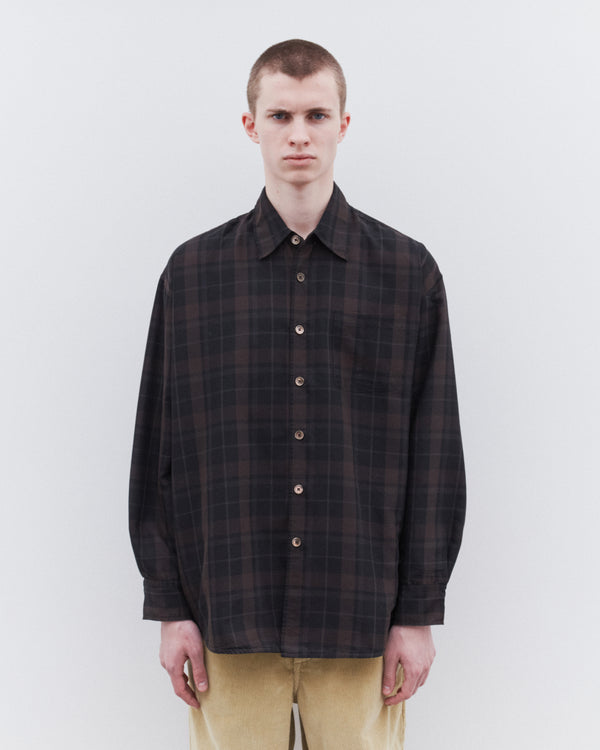 Our Legacy - Men’s Borrowed Shirt - (Black Sheer Shadow Check)