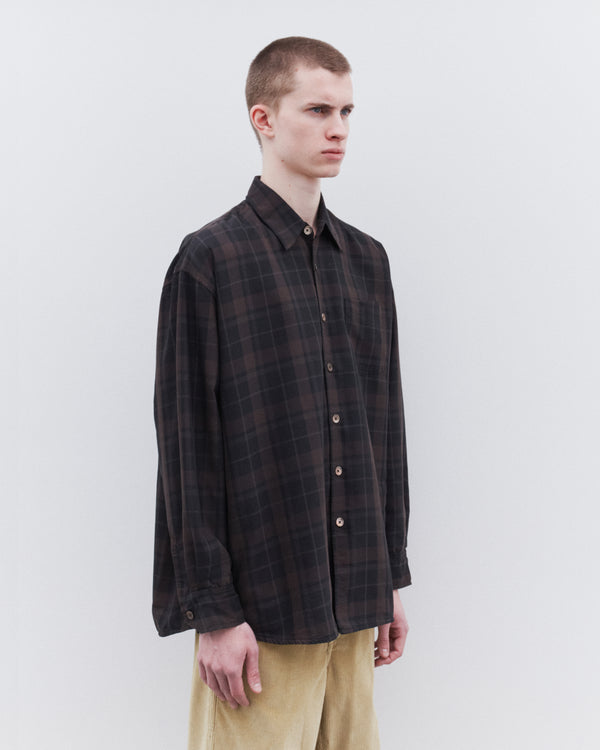 Our Legacy - Men’s Borrowed Shirt - (Black Sheer Shadow Check)