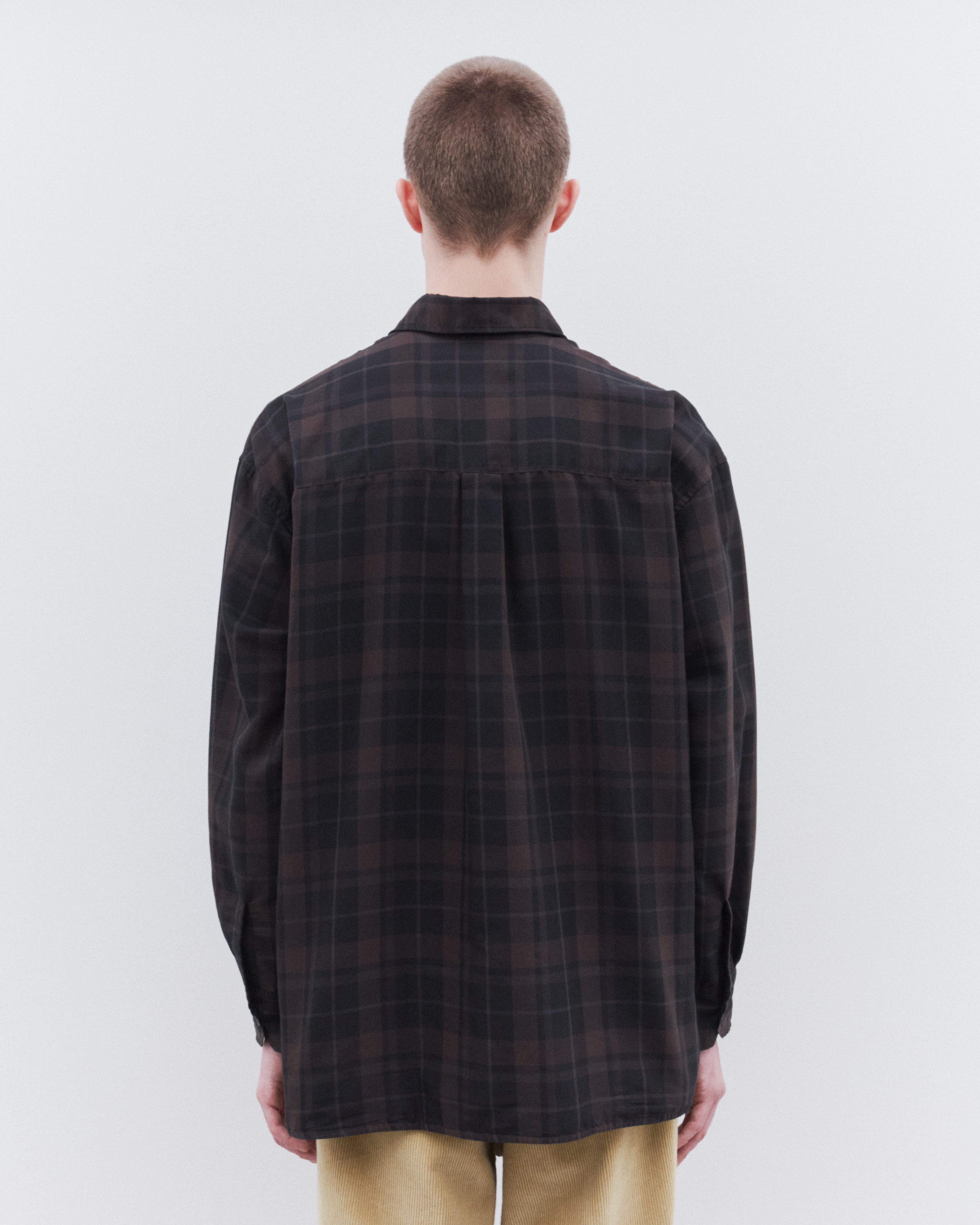 トップス Our Legacy BORROWED SHIRT Shadow Check Our Legacy - Borrowed Shirt Black Sheer Shadow Check