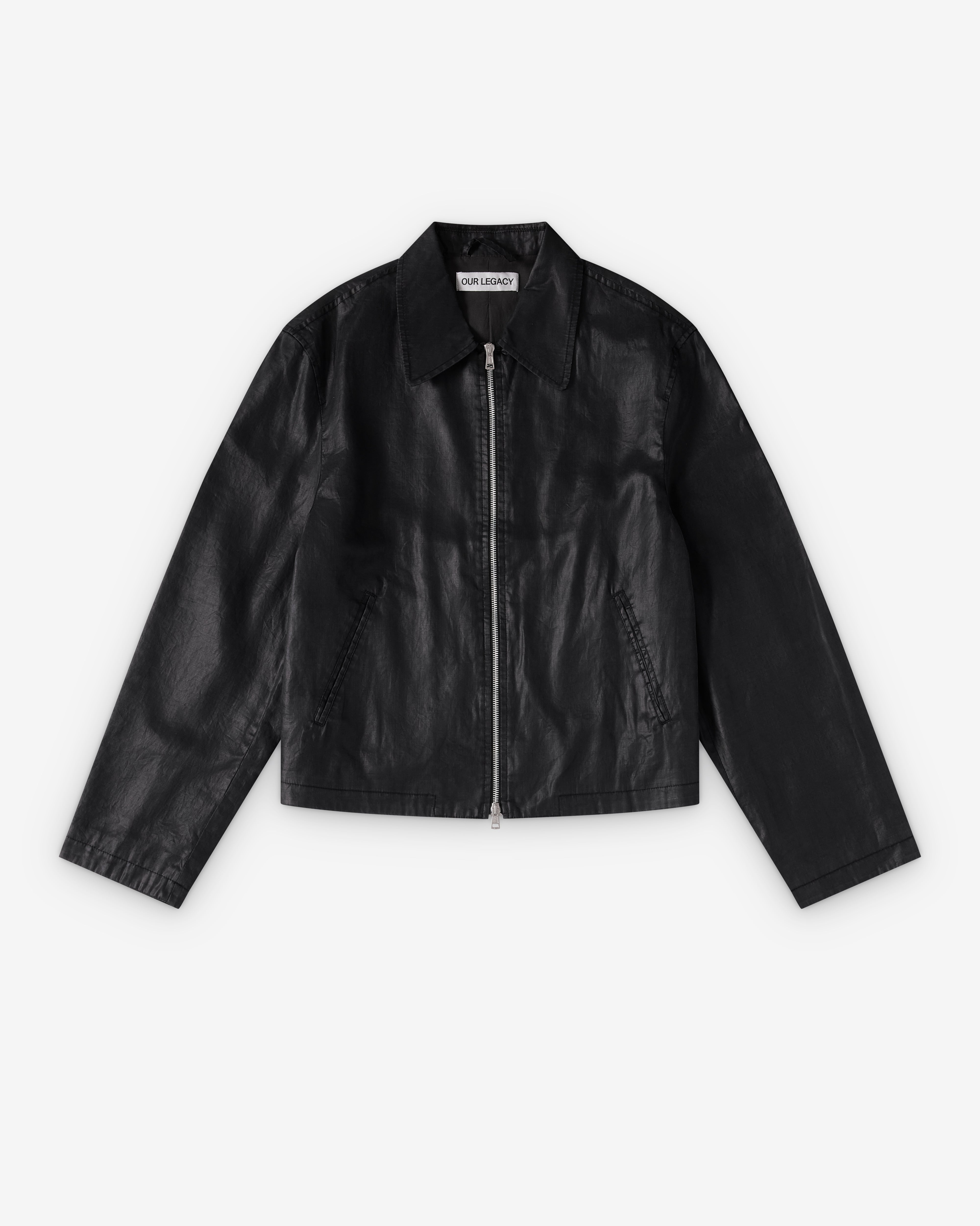 Our Legacy: Men's Mini Jacket Worker (Lacquer Black Mirror Tencel