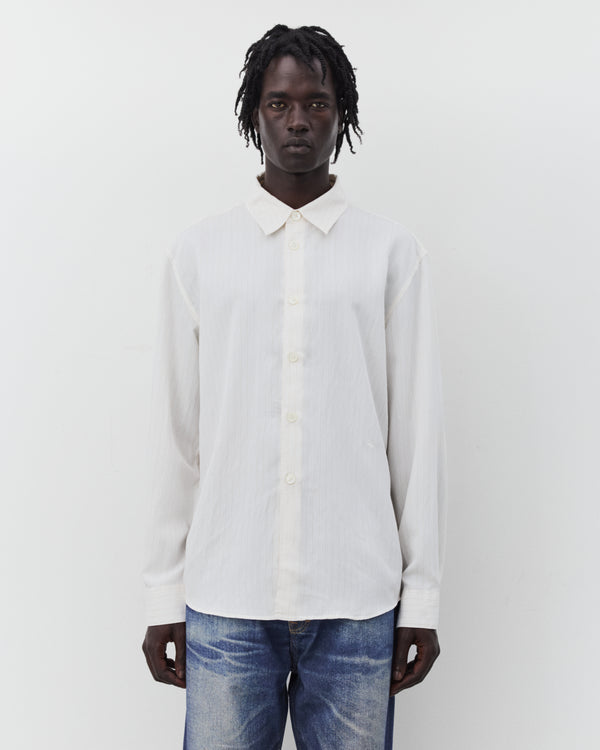 Our Legacy - Men's Beyond Shirt - (Cream Stripe Ceremony Viscose)