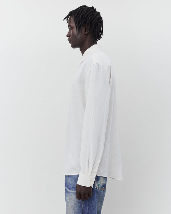 Our Legacy - Men's Beyond Shirt - (Cream Stripe Ceremony Viscose)