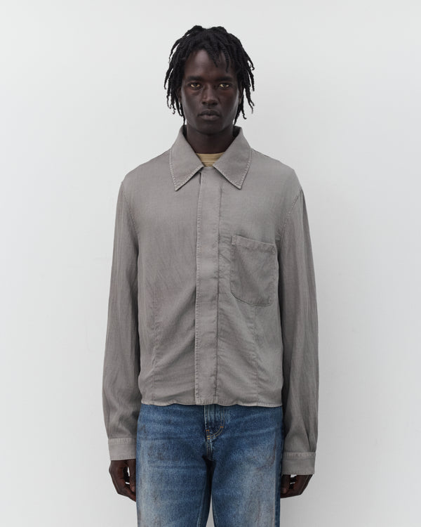 Our Legacy - Men's Sift Zip Shirt - (Warm Gravel Warmth Viscose)