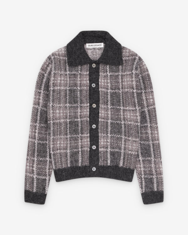 Our Legacy - Men's Evening Polo - (Grand Check Fuzzy Alpaca)
