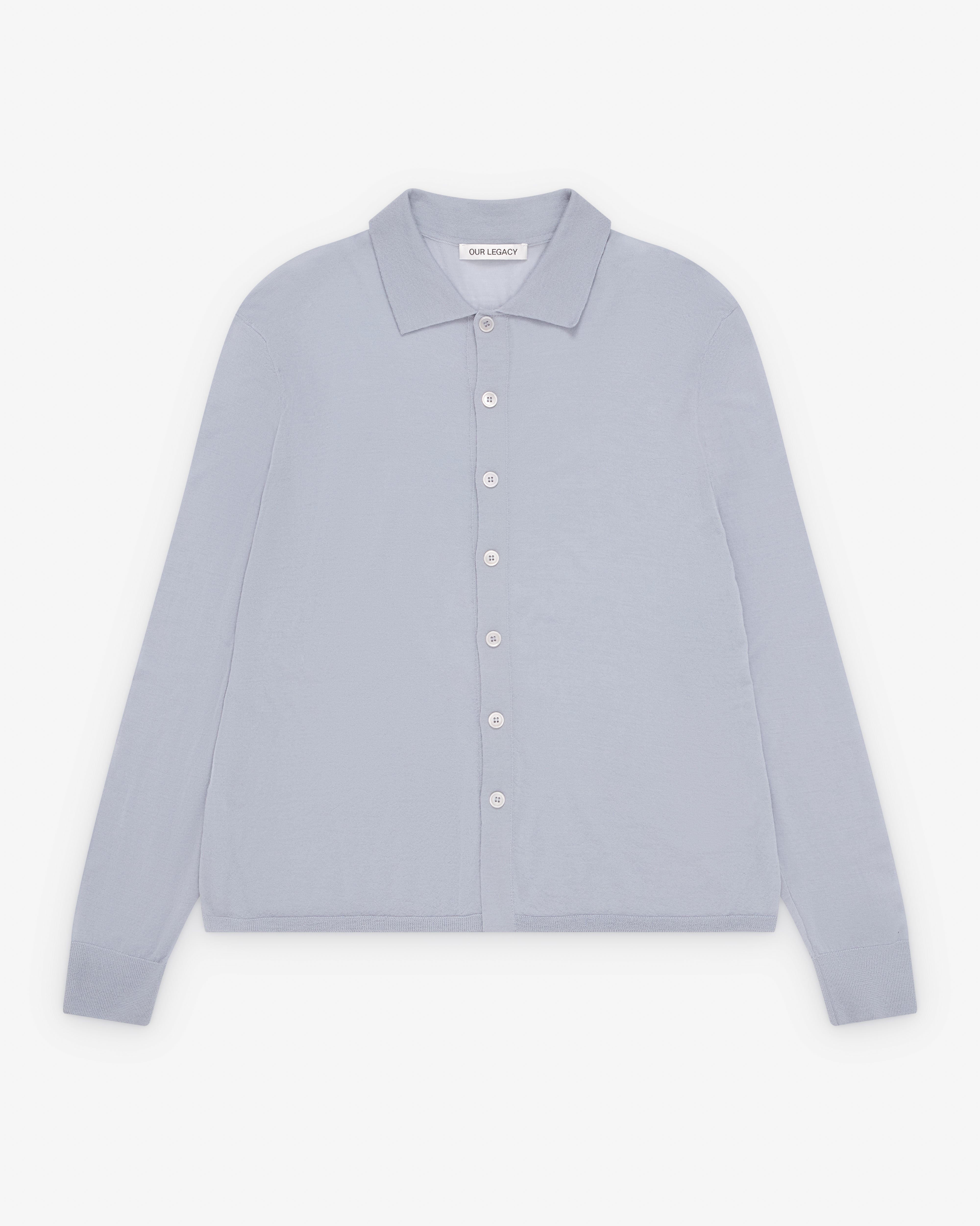 Our Legacy: Men's Fall Cardigan (Cold Blue Superfine Merino