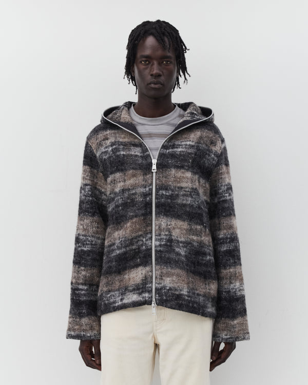 Our Legacy - Men's Full Zip Hood - (Night Woods Check Lofty Wool)