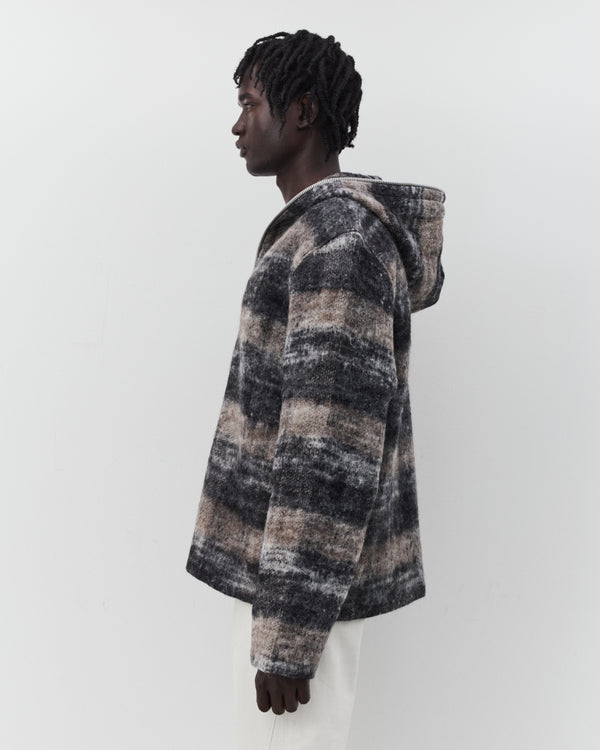 Our Legacy - Men's Full Zip Hood - (Night Woods Check Lofty Wool)