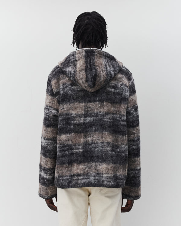 Our Legacy - Men's Full Zip Hood - (Night Woods Check Lofty Wool)