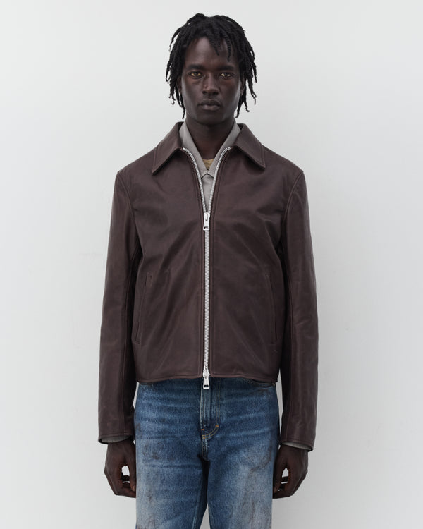 Our Legacy - Men's Mini Jacket - (Matted Brown Waxed Bovine)
