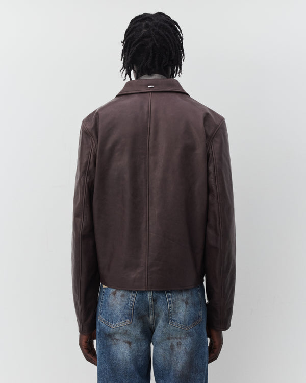 Our Legacy - Men's Mini Jacket - (Matted Brown Waxed Bovine)