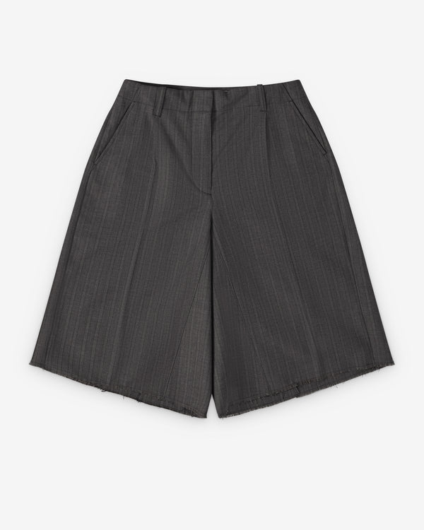 Our Legacy - Women's Jumbo Shorts - (Phase Stripe Motion Woolcot)