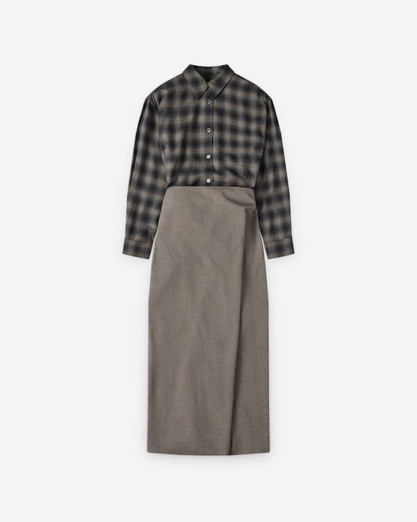 Our Legacy - Women's Twisted Shirt Dress - (Yukon Check Woolton)