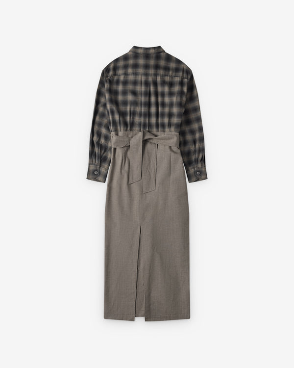 Our Legacy - Women's Twisted Shirt Dress - (Yukon Check Woolton)