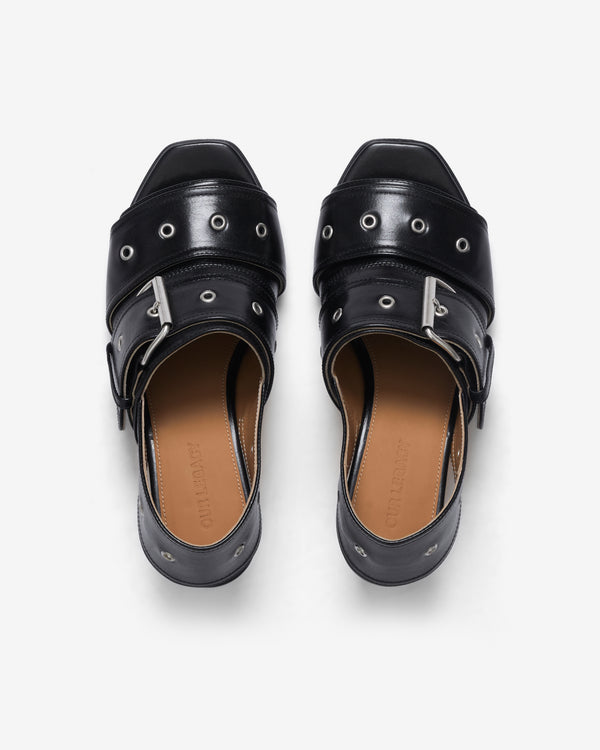 Our Legacy - 4cm Belt Sandal - (True Dye Black Leather)