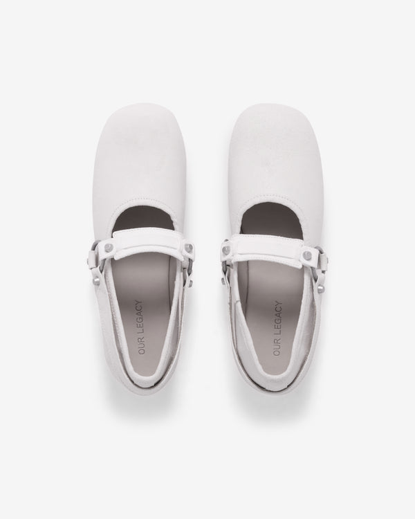 Our Legacy - Mary Jane Slip In - (Dirty White Waxed Suede)