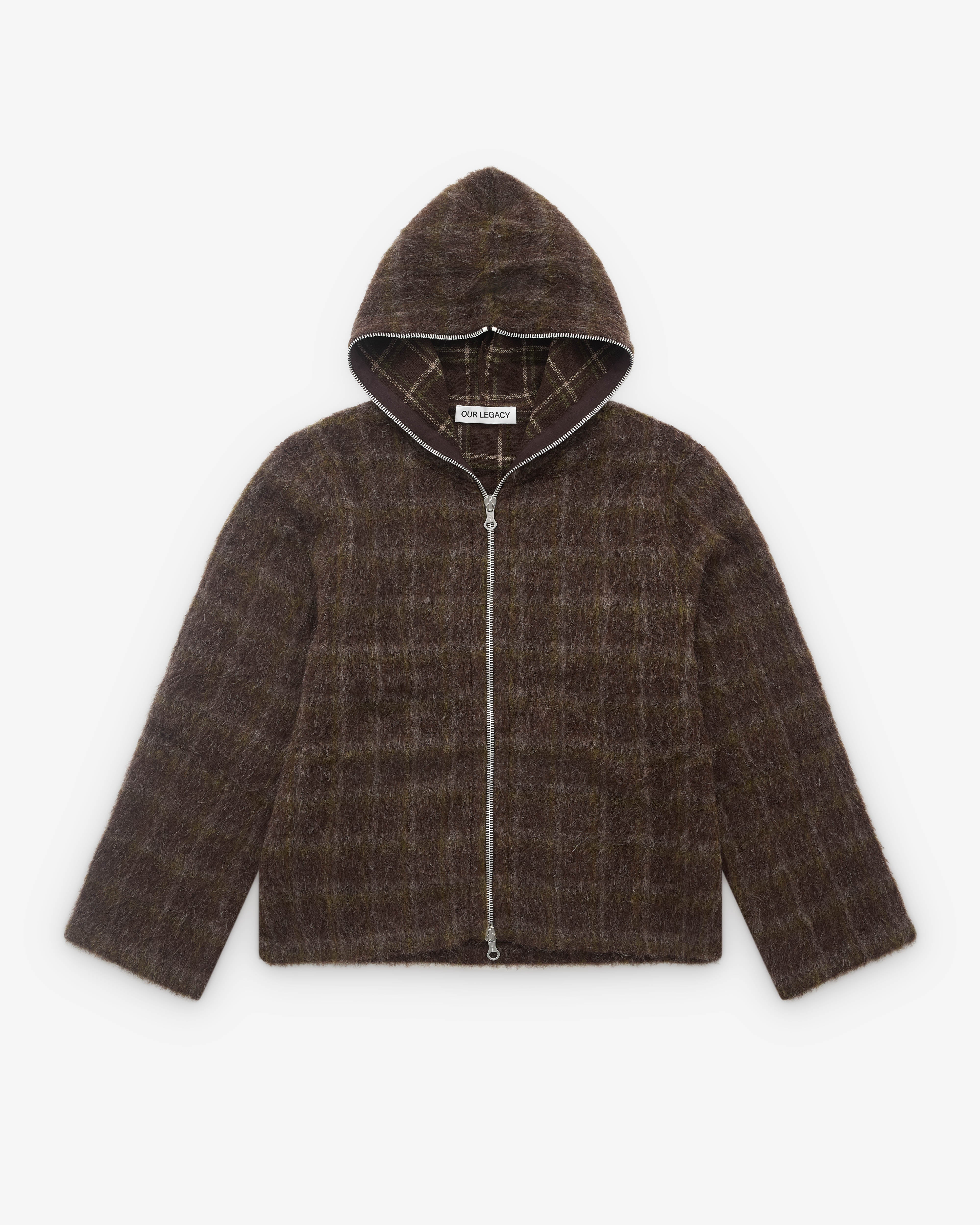 Our Legacy: Men's Full Zip Hood (Dorf Check Hairy Wool) | DSML E-SHOP
