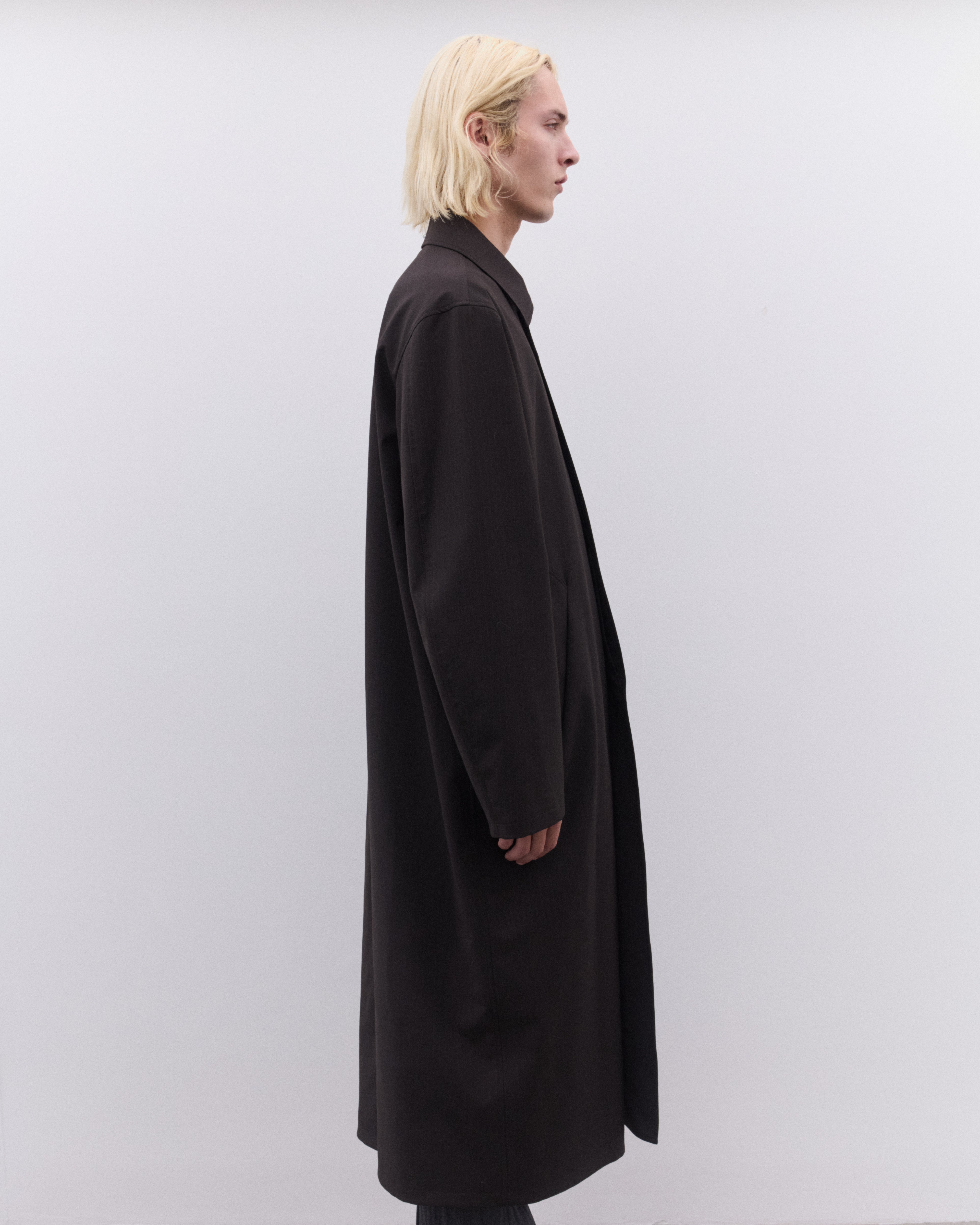 Our Legacy: Men's Cloak Carcoat (Churchill Stripe Membrane Wool