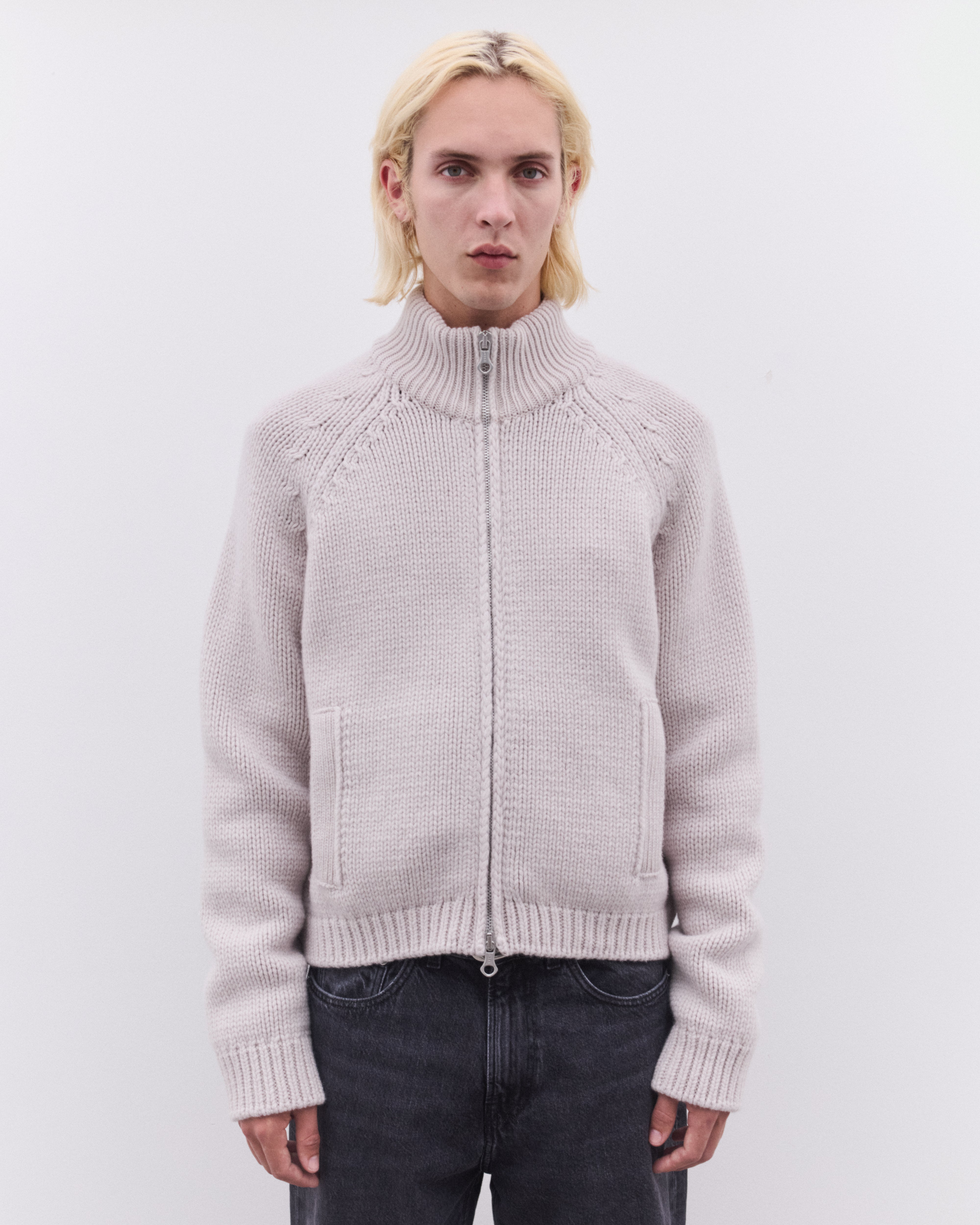 Our Legacy: Men's Ultra Zip Cardigan (Bone Low Twist Merino