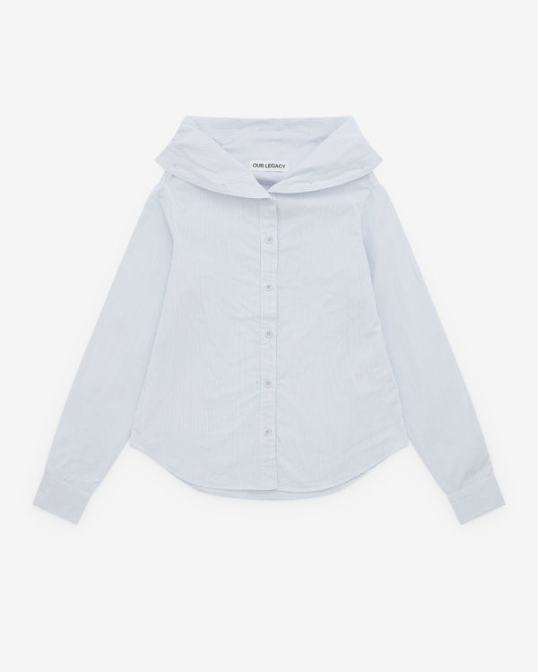 Our Legacy - Women’s Kaonashi Shirt - (Diner Pinstripe Super Poplin)