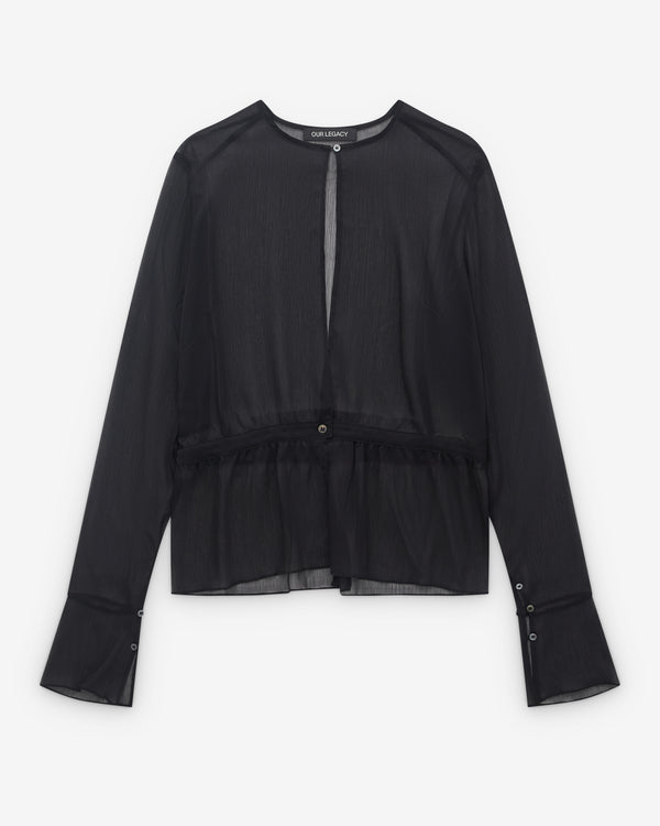 Our Legacy - Women’s Waist Blouse - (Crinkle Black Veil Poly)