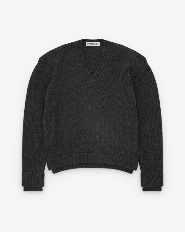 Our Legacy - Men's False V-Neck - (Charcoal Low Twist Merino)