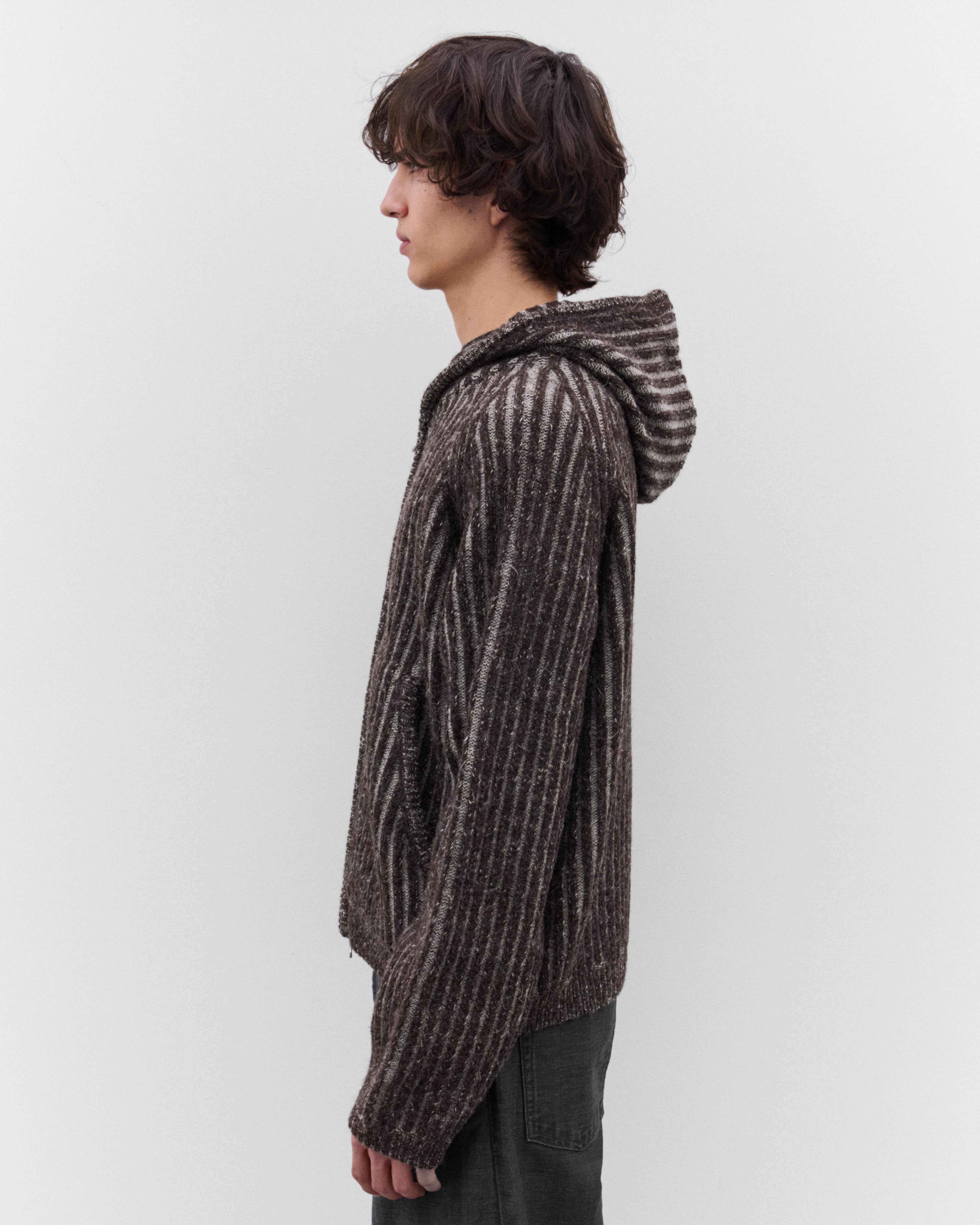Our Legacy: Men's Level Hood (Vanise Brown Stripe) | DSML E-SHOP