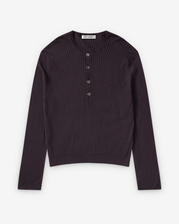 Our Legacy - Men's Fine Henley - (Noble Navy Cotton Crepe)