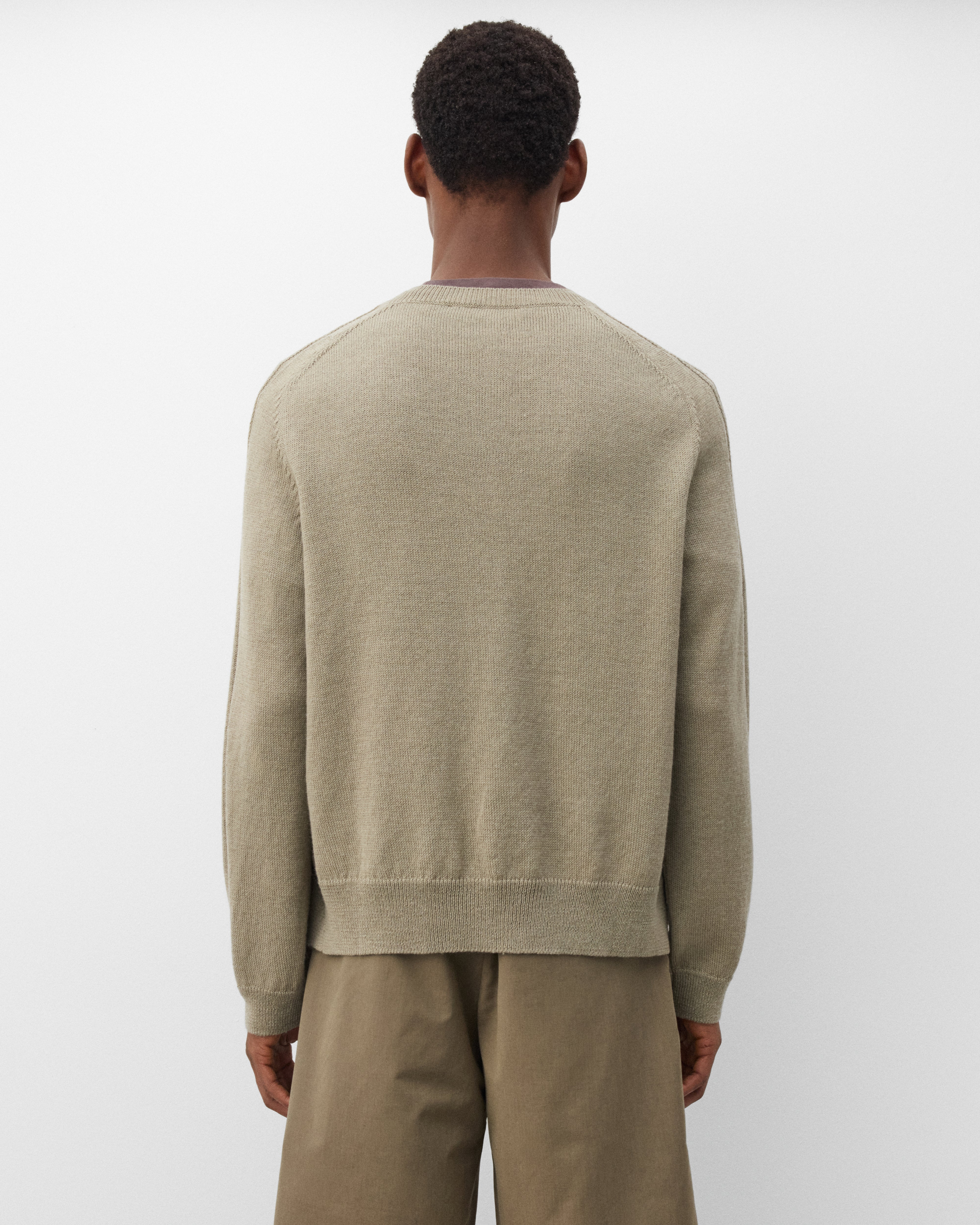 Our Legacy: Men's True Cardigan (Silver Sage Coarse Linen Wool