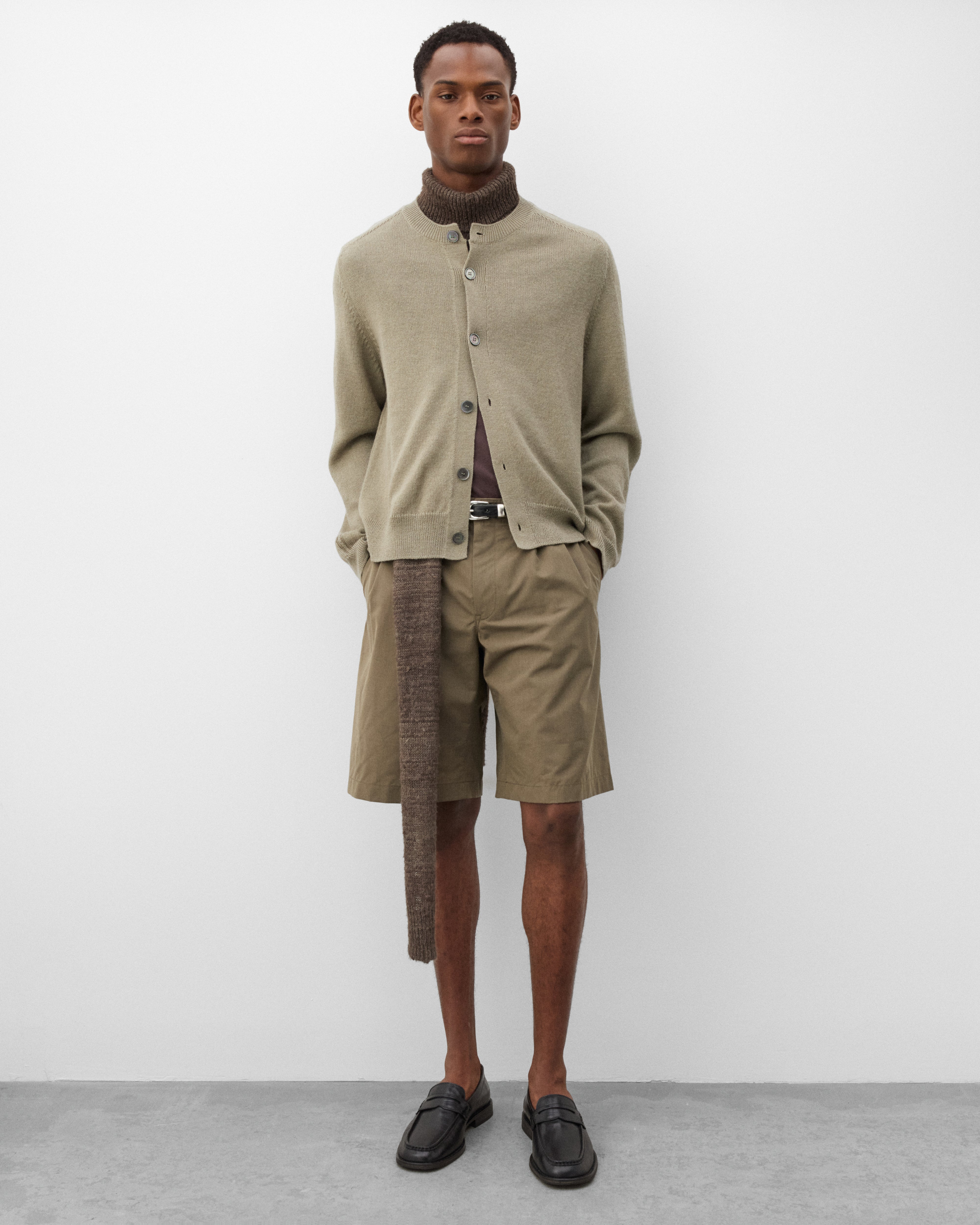 Our Legacy: Men's True Cardigan (Silver Sage Coarse Linen Wool