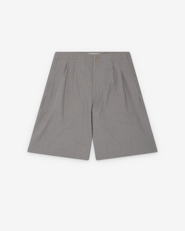 Our Legacy - Men's Ponte Shorts - (Frosted Moss Check)