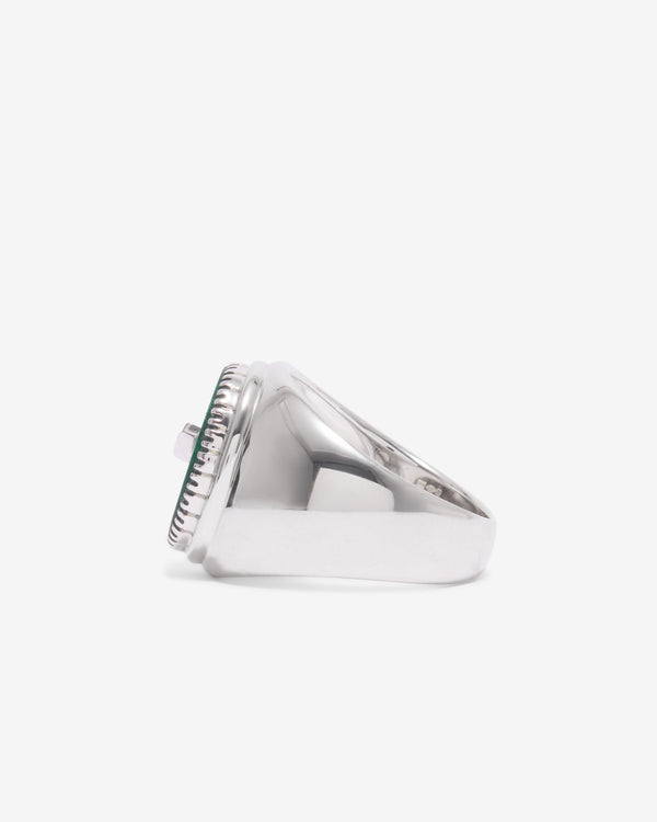 O Thongthai - Signature Signet Ring With Swoosh - (Green)