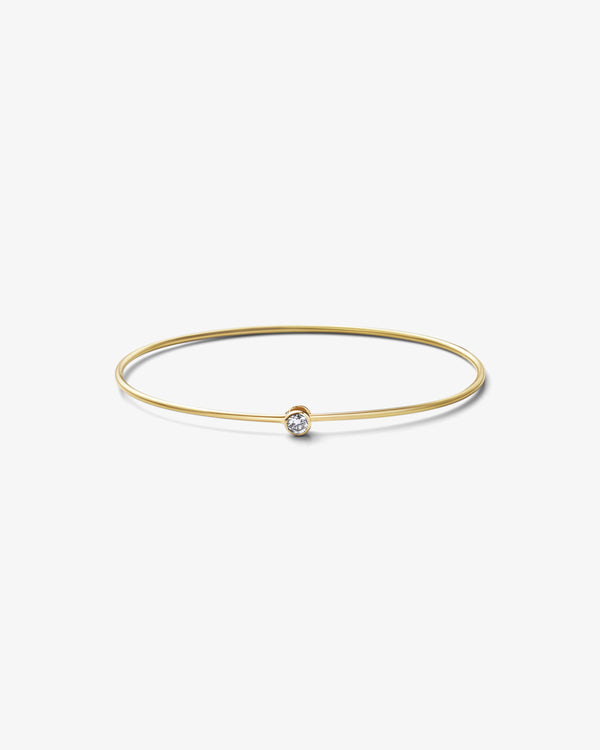 Shihara - One-Stone Hoop Bracelet M - (Yellow Gold)