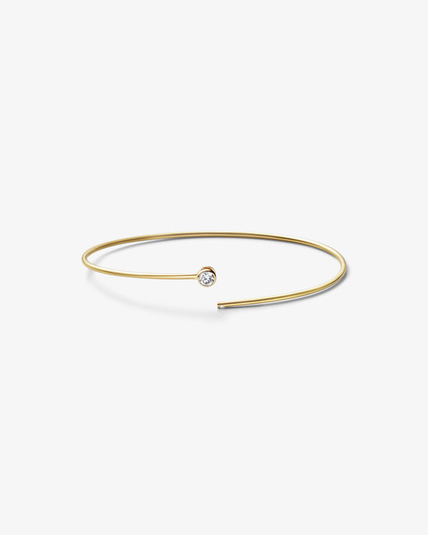 Shihara - One-Stone Hoop Bracelet M - (Yellow Gold)