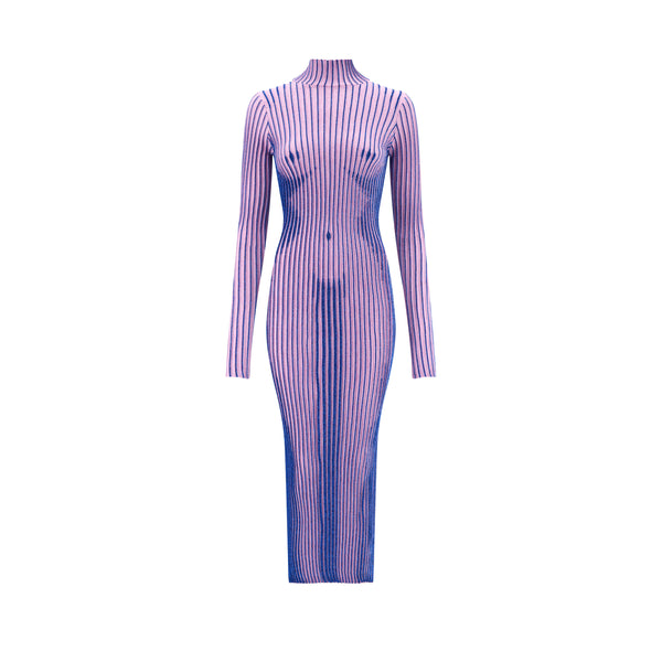 Jean Paul Gaultier - Women’s Lurex Trompe L’oeil Dress - (Pink/Blue)
