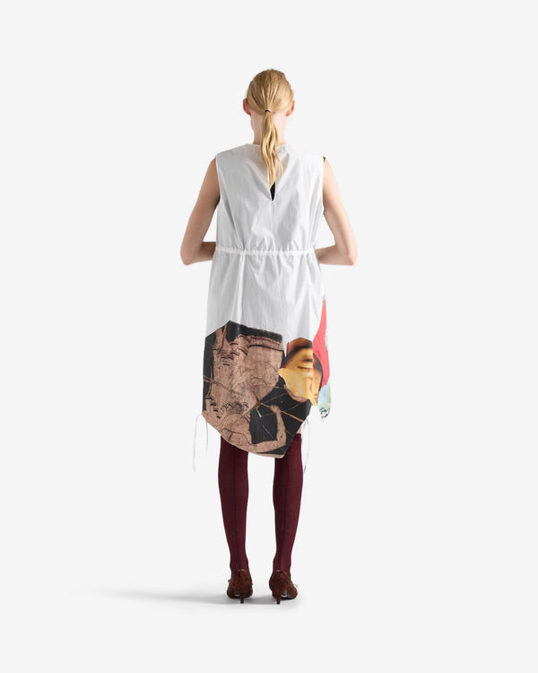 Prada  - Women's Printed Compact Fabric Dress - (White)
