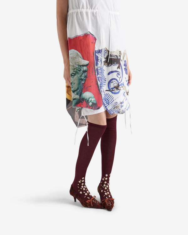 Prada  - Women's Printed Compact Fabric Dress - (White)