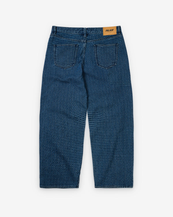 Palace - Men's P90 Baggy Stitch Jean - (Mid Indigo)