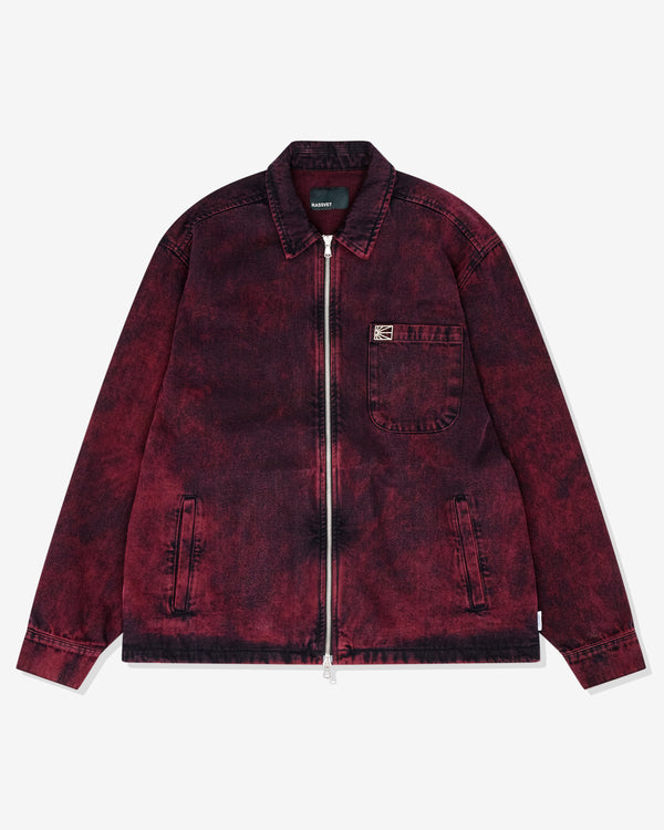 Rassvet - Men's Acid Wash Denim Overshirt - (Burgundy)