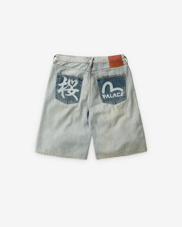 Palace - Men's Palace Evisu Long Denim Short - (Reverse Indigo)
