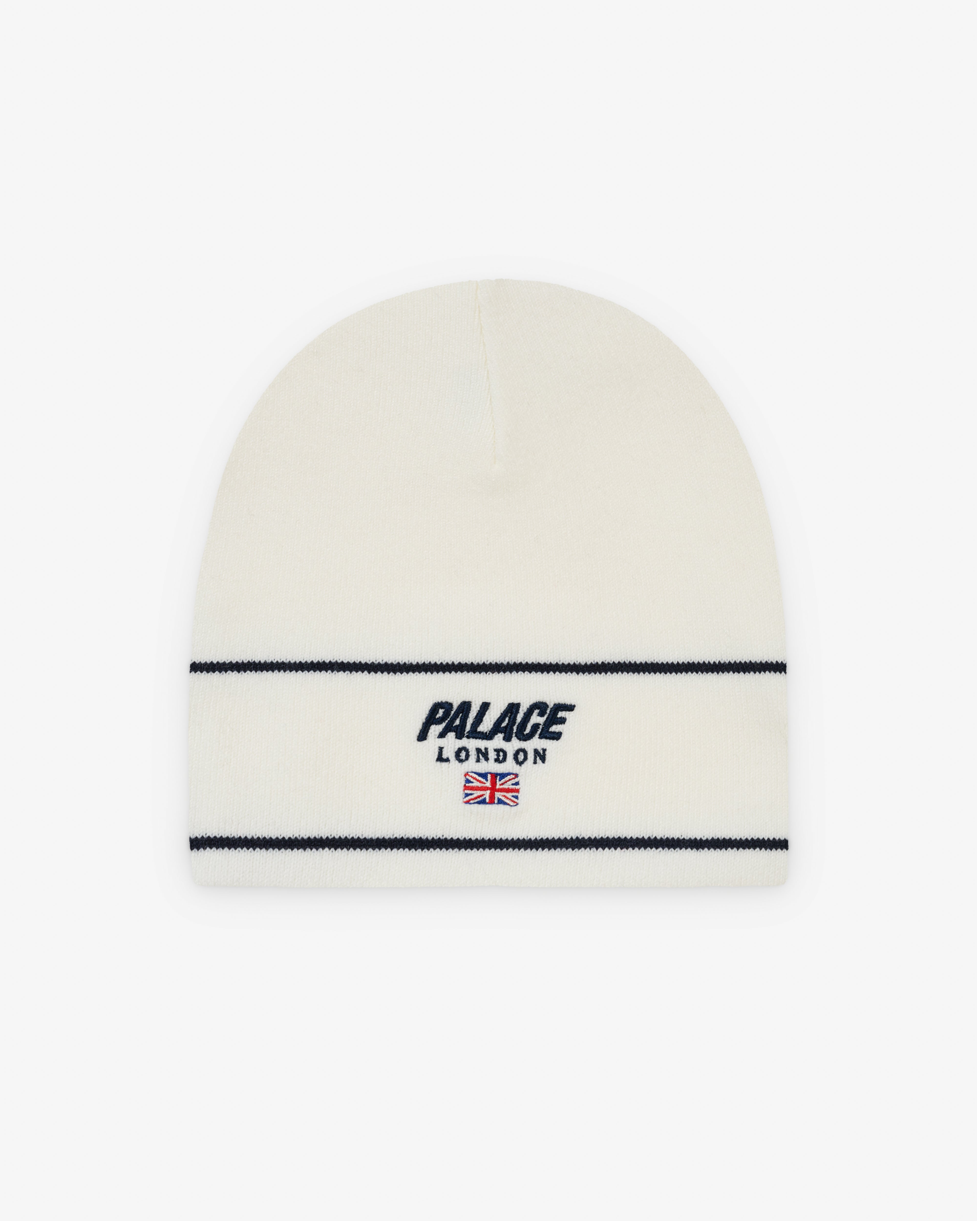 Palace: Men's London Nein Cuff Beanie (White) | Dover Street