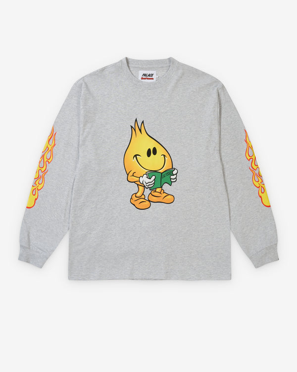 Palace - Men's Palace World Industries Long Sleeve - (Grey Marl)