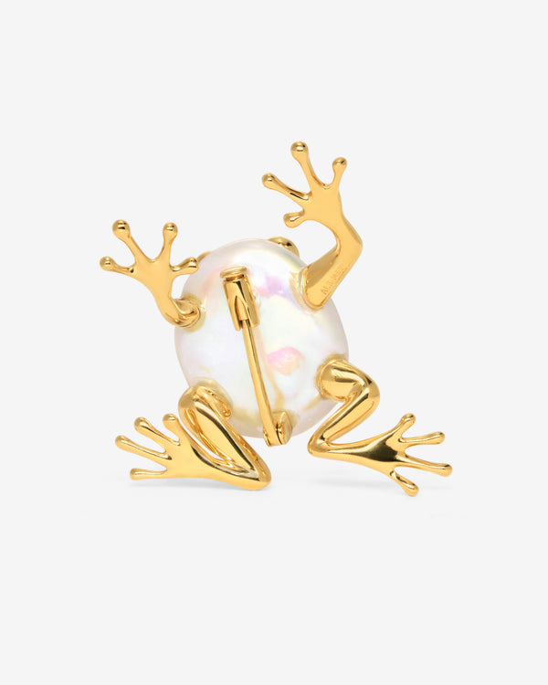 Pandora - XL Frog Brooch - (Pearl/Gold)